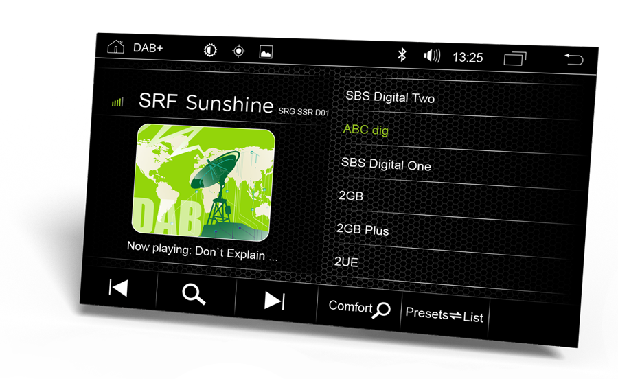 Autoradio Mercedes E-Klasse R-C11MB2 Radio Seitenansicht Digitalradio UKW