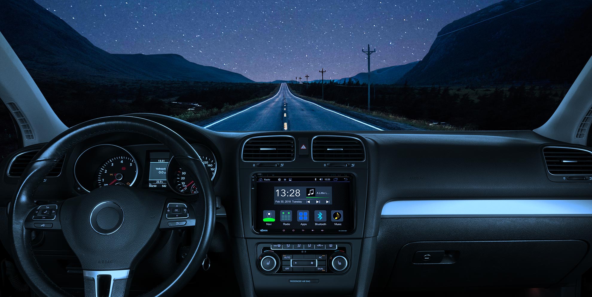 car radio VW Seat Skoda R-C11VW1 night interior